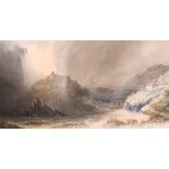 Charles Edward Brittan (1837-1888) British. ‘Polperro’, a Coastal Scene, Watercolour, Signed, 12”