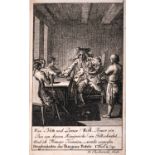 After Daniel Nikolaus Chodowiecki (1726-1801) Polish/German. Figures in an Interior, Engraving,