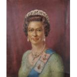 Professor John Thomas Young (Jack) Gilroy (1898-1985) British. Bust Portrait of Queen Elizabeth