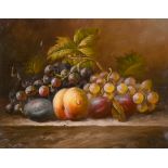 20th Century French School. A Still Life of Fruit on a Ledge, Oil on Panel, 8” x 10” (20.3 x 25.4cm)