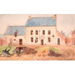 Denys George Wells (1881-1973) British. “Wartime France, Empty House”, Watercolour, Signed, and