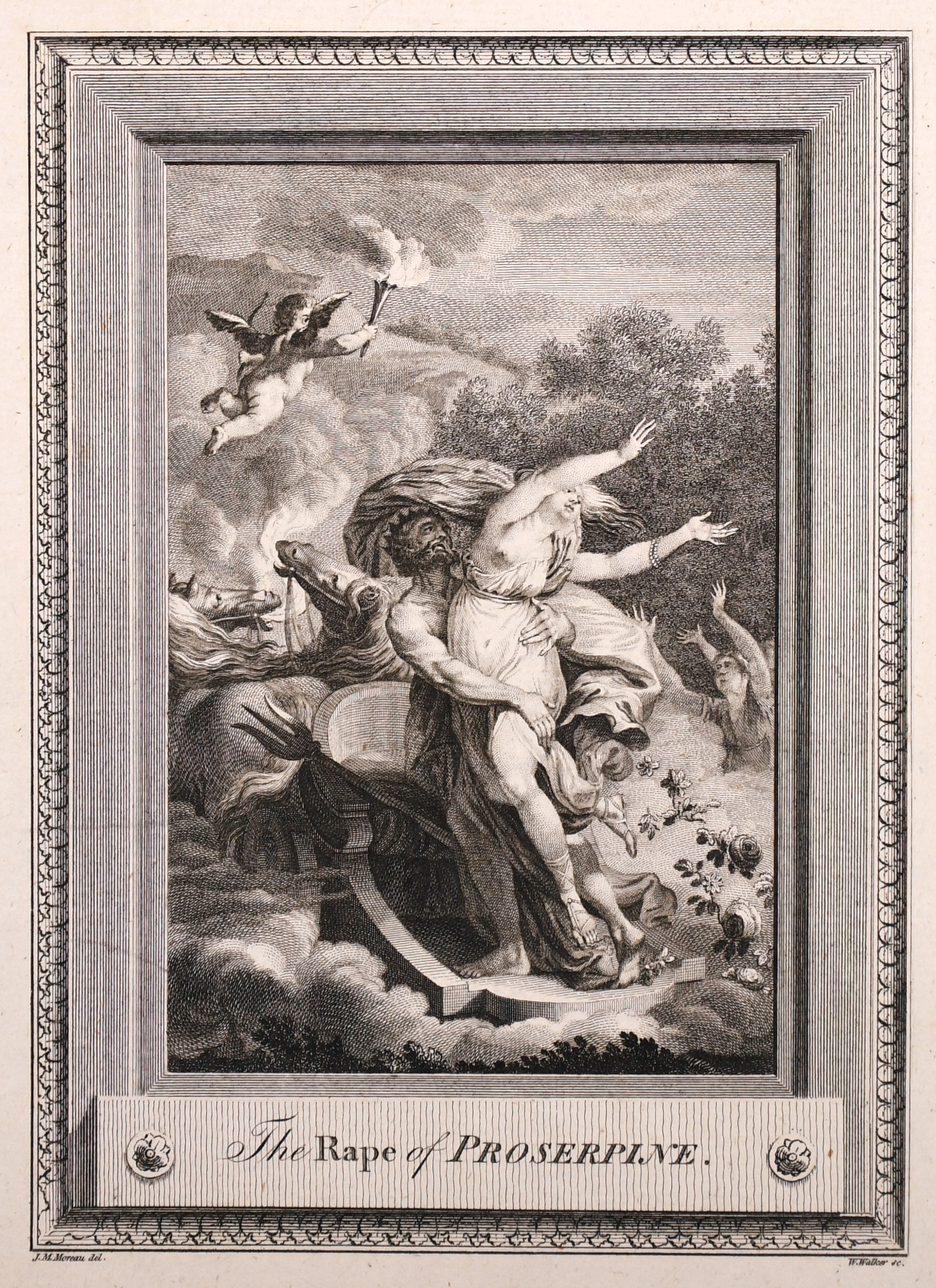 After Jean-Michel Moreau (1741-1814) French. “The Rape of Proserpine”, Engraving, Unframed, 6.75”