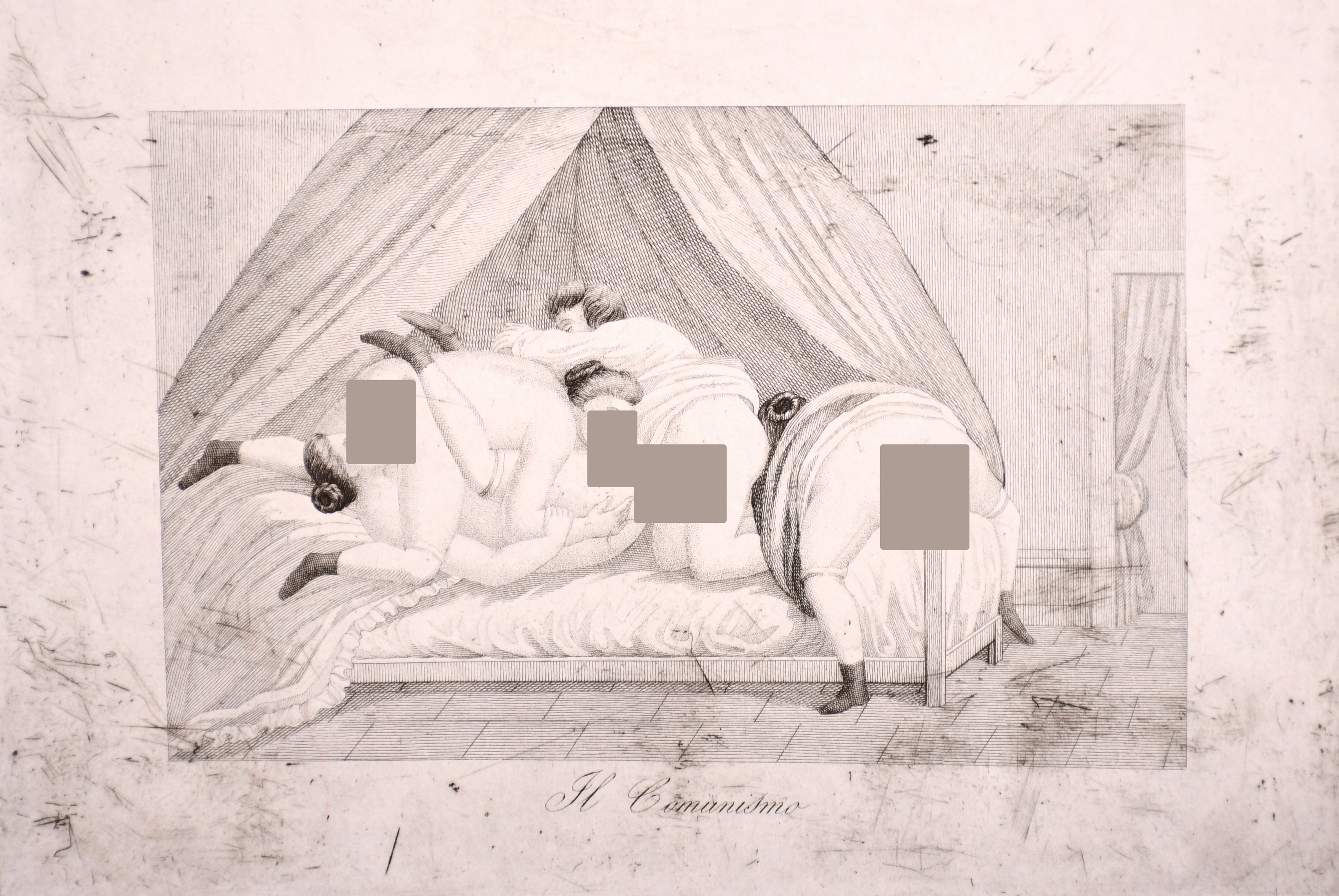 20th Century Spanish School. “La Rivista”, Engraving from an Erotic 18th Century set, Unframed, 5” x - Image 12 of 23