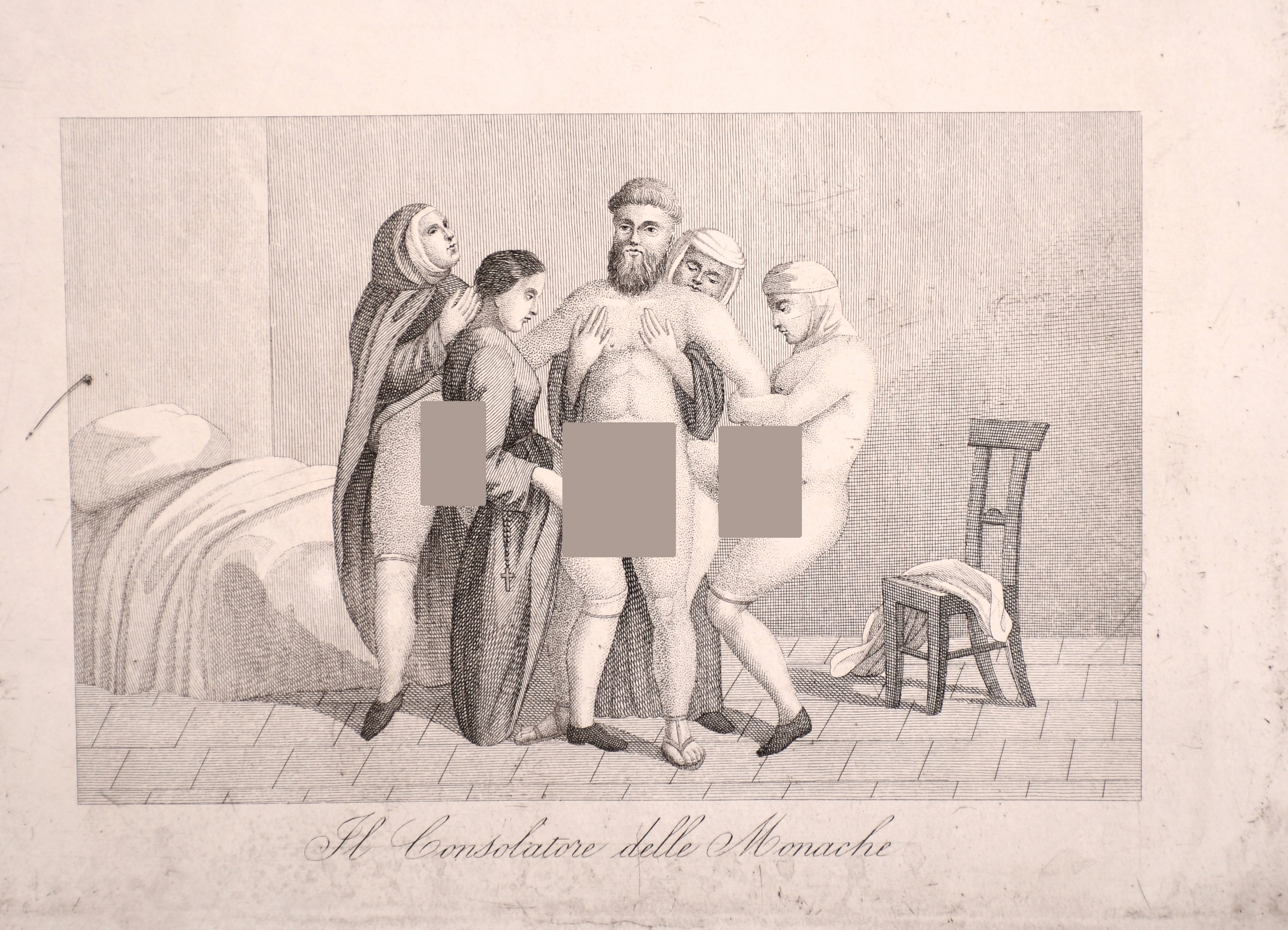 20th Century Spanish School. “La Rivista”, Engraving from an Erotic 18th Century set, Unframed, 5” x - Image 13 of 23