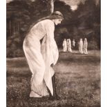 After Edward Coley Burne-Jones (1833-1898) British. ‘Princess Sabra tied to the tree’, Photogravure,