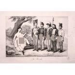 20th Century Spanish School. “La Rivista”, Engraving from an Erotic 18th Century set, Unframed, 5” x