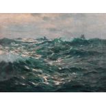 Julius Olsson (1864-1942) British. ‘A Heavy Swell’, Oil on Canvas, Signed, and Inscribed on the