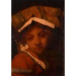 Circle of George Heming Mason (1818-1872) British. Bust Portrait of an Italian Girl, Oil on Board,