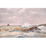 Charles David Cobb (1921-2014) British. A Rocky Coastal Scene, Oil on Canvas, Signed, 20” x 30” (