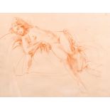 Wilfred Gabriel De Glehn (1870-1951) British. ‘Study of a Reclining Nude Female’, Red Chalk,