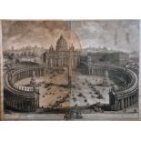 18th Century Italian School. Vatican Square with Figures, Engraving, 27.5” x 38” (70 x 96.5cm) and