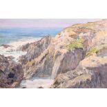 Edward Steel Harper (1878-1951) British. “The Shore, Mortehoe, Devon”, Oil on Paper, Signed with