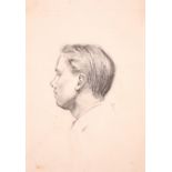 Charles Fairfax Murray (1849-1919) British. Portrait of C Soutton, Pencil, Mounted, Unframed, 5.