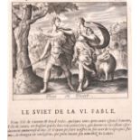 17th Century French School. “Le Sviet de la VI. Fable”, Print, Unframed, 4.25” x 5.25” (10.8 x 13.