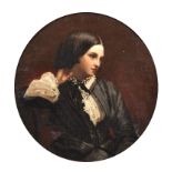19th Century English School. Portrait of ‘Bridget Buxton, Circa 1850’, Oil on Canvas laid down,