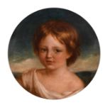 William Gale (1823-1909) British. “James”, Bust Portrait of a Young Boy, Oil on Paper, Signed, and