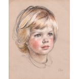 Dorothy Marguerit Colles (1917-2003) British. Portrait of a Child, Pastel, Signed, Unframed, 16.