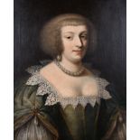 17th Century English School. "Portrait of Mrs Pemberton", Oil on canvas, Inscribed on a label on the