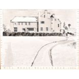 David William Harrison (20th Century) British. "Hill House, Helensburgh", Pen and Ink Wash, Signed