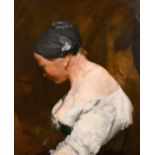 Antoine Vollon (1833-1900) French. “La Maraichere”, Oil on canvas, Signed, 25.75” x 21.5” (65.5 x