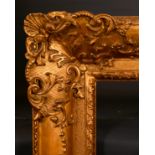 19th Century English School. A Gilt Composition Frame, with Swept and Pierced Centres and Corners,