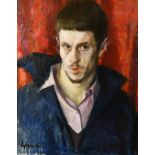 Alexander Goudie (1933-2004) British. "Self Portrait 1960". Oil on canvas, Signed, 24" x 20" (61 x