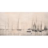 William Lionel Wyllie (1851-1931) British. “Yacht Racing off Cowes, (Isle of Wight)”, J Class