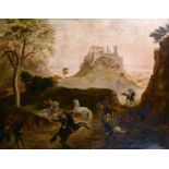 19th Century European School. A Battle Scene, Oil on Canvas, 40” x 50” (101.6 x 127cm)