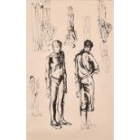 Pavel Tchelitchew (1898-1957) Russian. "Jugglers" c.1931, Brush and Indian Ink, Stamped on reverse