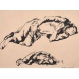 Pavel Tchelitchew (1898-1957) Russian. Studies of "Sleeping Clown" for the Painting of the same