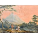 William Ward (1766-1826) British. Children in a Landscape, Watercolour, Inscribed on the reverse,