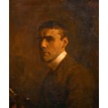 Warwick Reynolds (1880-1926) British. Self Portrait of the Artist holding a Palette, Oil on