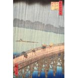 After Utagawa Hiroshige (born Ando Hiroshige) (1797-1858) Japanese. “Evening Shower at Ohashi