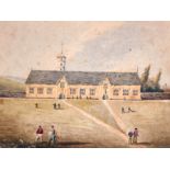 19th Century English School. “Tiverton Grammar School”, Watercolour, Inscribed on the reverse,