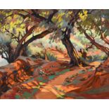 Odette Bruneau (1991-1984) French. A Wooded Landscape, Oil on Canvas, Signed, 19.5” x 24” (49.5 x