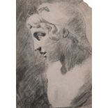 Early 19th Century English School. Study of a Young Boy in Profile, Charcoal, 11.25” x 8.25” (28.5 x