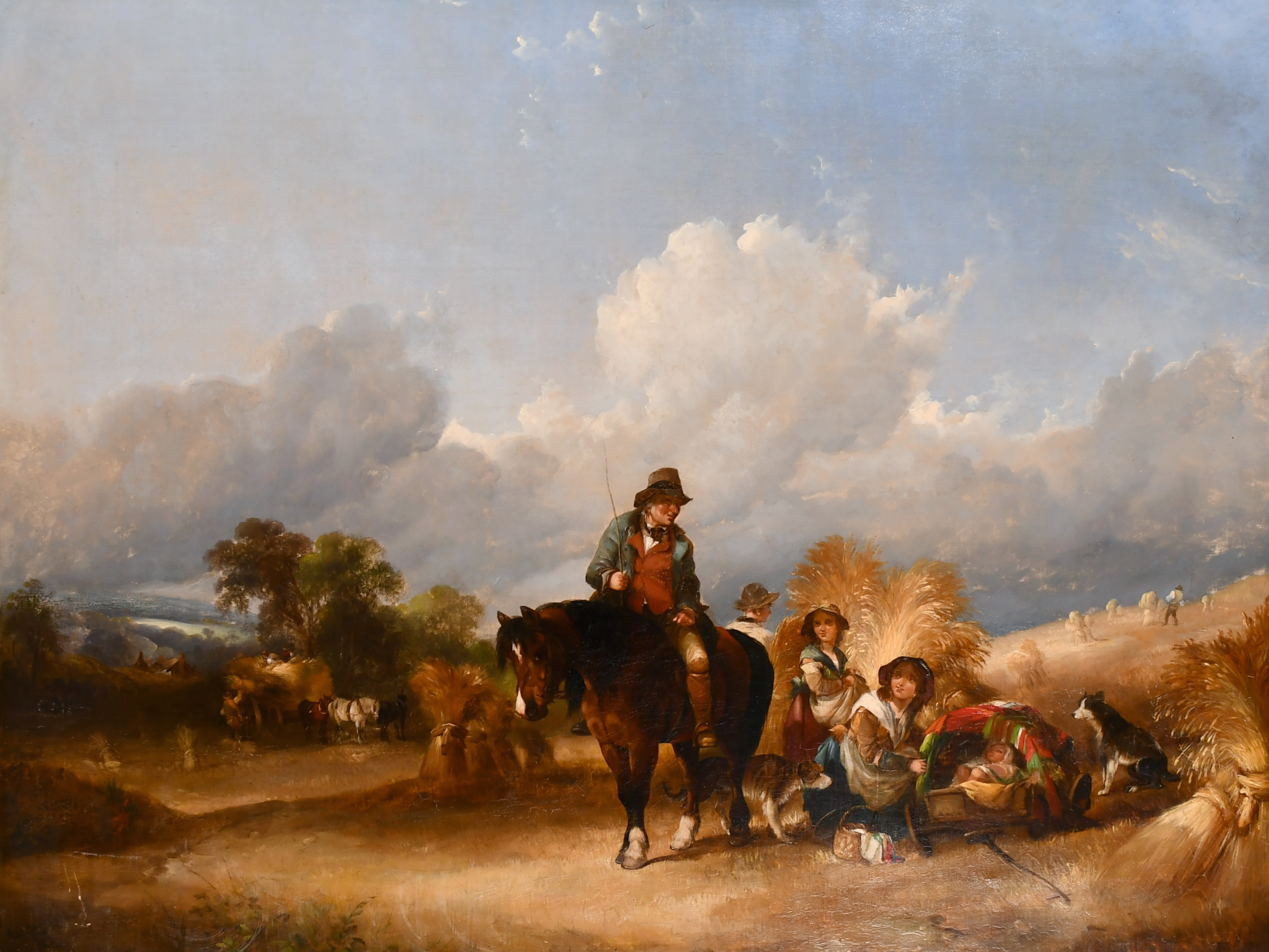 Henry Shayer (1825-1894) British and Charles Shayer (1826-1914) British. “Harvest Time”, Oil on
