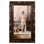 Geskel Saloman (1821-1902) Danish/Swedish. A Naked Young Lady in a Marble Turkish Baths, Oil on