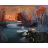 Daphne Fedarb (1912-1992) British. A River Scene, Oil on Canvas, Signed, 20” x 24” (50.8 x 61cm)