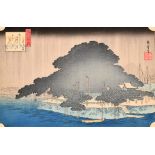 After Utagawa Hiroshige (born Ando Hiroshige) (1797-1858) Japanese. “Night Rain at Karasaki” from ‘
