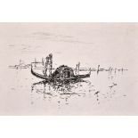 Clara Montalba (1842-1929) British. A Sketch of a Venetian Gondola, Ink, Unframed, 4” x 6” (10.2 x