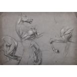 Circle of George Stubbs (1724-1806) British. Sketches of Horses, Chalk, Unframed, 10.5” x 15” (26.