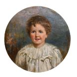 Felix Stone Moscheles (1833-1917) British. Portrait of a Young Boy, Oil on Canvas, Signed and