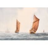 Alan Whitehead (1952- ) British. A Shipping Scene, Watercolour, Signed, 9” x 13.5” (22.8 x 34.3cm)