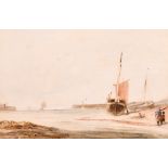 Henry George Hine (1811-1895) British. “The Harbour Entrance”, Watercolour, Signed and Dated 1837,