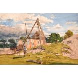 Frederick Lee Bridell (1831-1863) British. “Quarry Scene”, Watercolour, Signed and Dated 1857, and