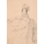 Circle of Jean-Auguste-Dominique Ingres (1780-1867) French. “Mme Armande Destouches”, Pencil,
