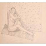 B… Stein (19th Century) European. A Seated Female Nude, Pencil, Signed, Inscribed and Dated ’84,