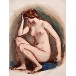 William Edward Frost (1810-1877) British. Study of a Female Nude, Watercolour Pen and Ink, Inscribed