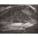 Leslie Moffat Ward (1888-1978) British. “Storm in Stone Wall Country”, Lithograph, Inscribed on